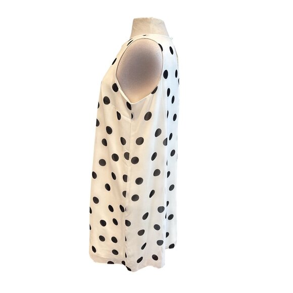 Ann Taylor Factory Womens Petite Polka Dot Sleeveless Shift Dress White & Black - Picture 2 of 8